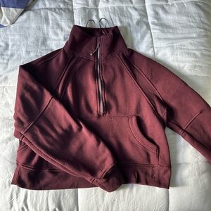 Women's Burgundy Half-Zip Sweater